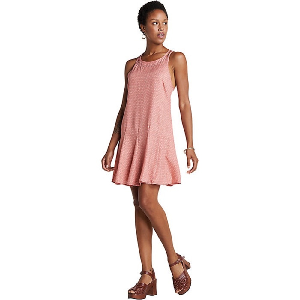 Toad & Co Windsong Guava Strappy Sundress Diamond Print with Pockets spring 2018